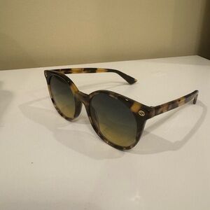 Gucci 52mm Round Sunglasses Havana Havana Grey